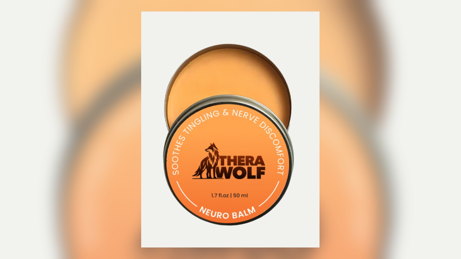 Fotografía oficial del tarro de bálsamo TheraWolf Neuro Balm